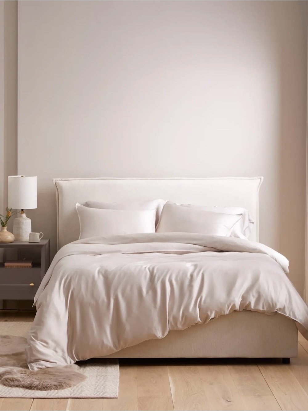 NWOT Quince Organic Bamboo 3 Pc Duvet Cover Set, Full/Queen (Sand)
